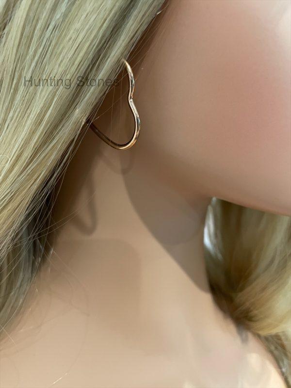Rose Gold Heart Hoop Earrings