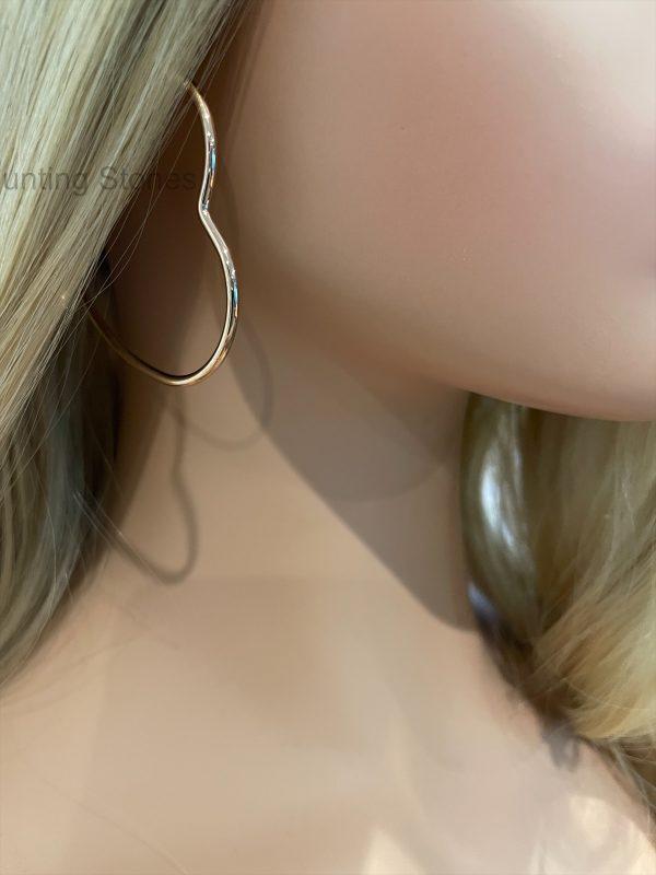 Rose Gold Heart Hoop Earrings