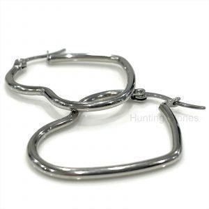 Silver Heart Hoop Earrings