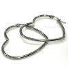 Silver Heart Hoop Earrings