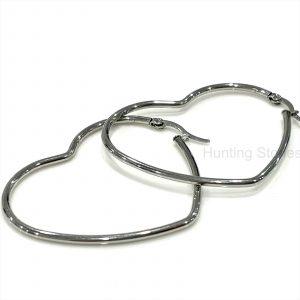 Silver Heart Hoop Earrings