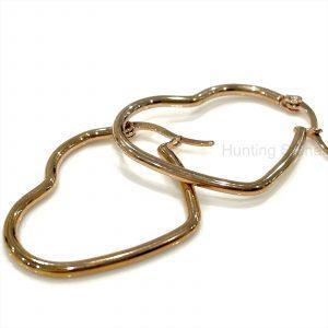 Rose Gold Heart Hoop Earrings