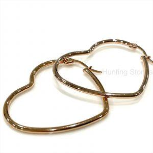 Rose Gold Heart Hoop Earrings