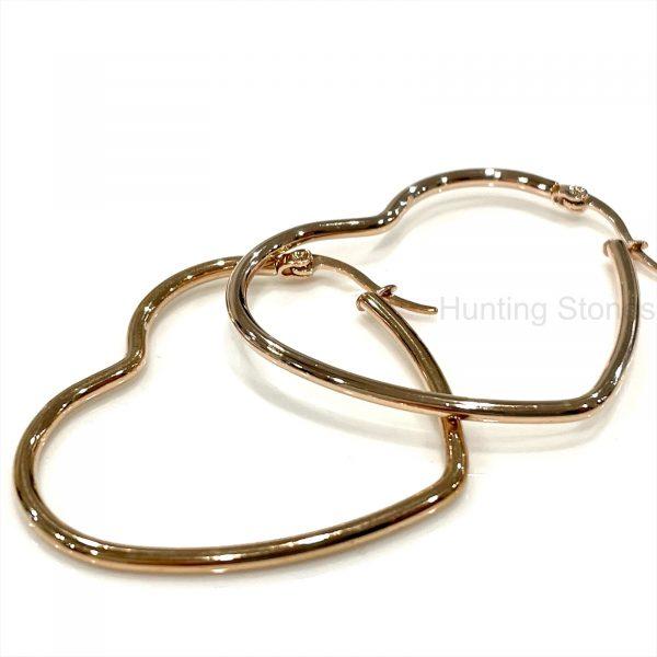 Rose Gold Heart Hoop Earrings