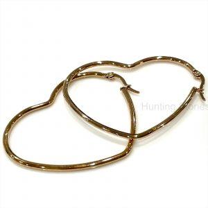 Rose Gold Heart Hoop Earrings
