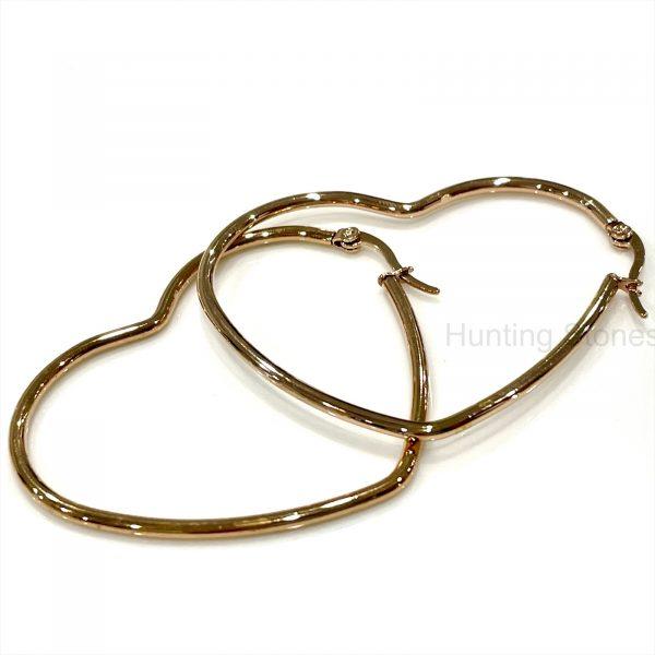 Rose Gold Heart Hoop Earrings