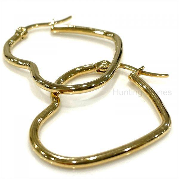 Gold Heart Hoop Earrings