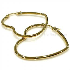 Gold Heart Hoop Earrings