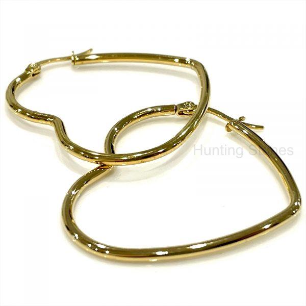 Gold Heart Hoop Earrings