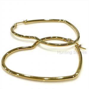 Gold Heart Hoop Earrings