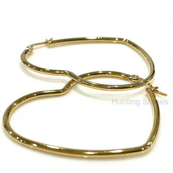 Gold Heart Hoop Earrings