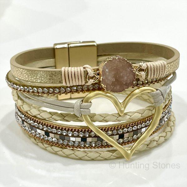 Crystal Heart Wrap Bracelet