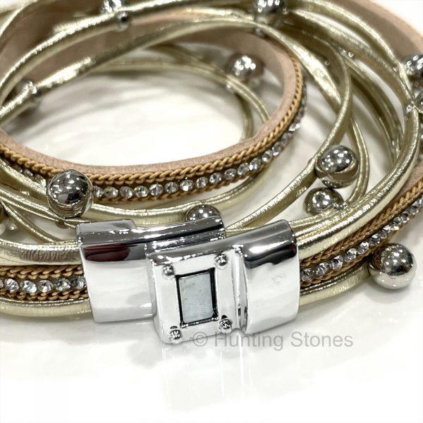 Crystal Stud Gold Wrap Bracelet