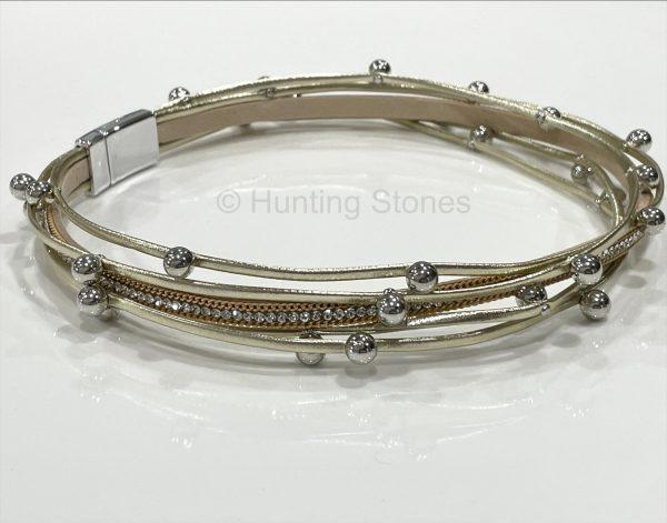 Crystal Stud Gold Wrap Bracelet