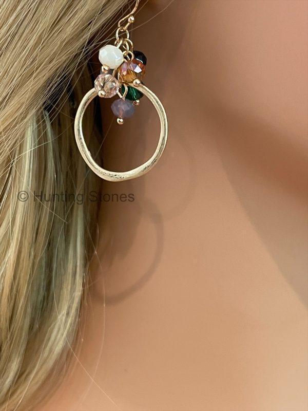 Crystal Drop Hoop Earrings