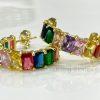 Rainbow Crystal Hoop Earrings