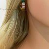 Rainbow Crystal Hoop Earrings