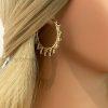 Rainbow Crystal Hoop Earrings