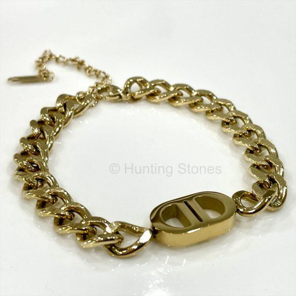 Chunky Double D Gold Bracelet