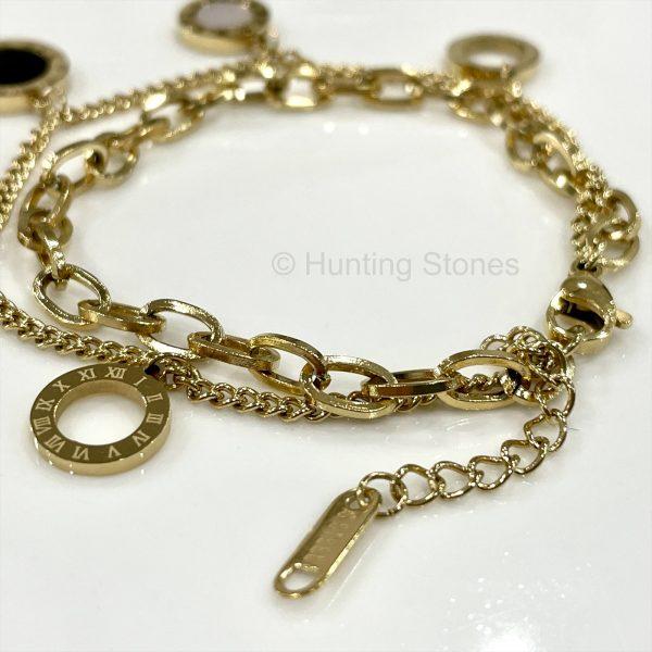 Gold Shell Roman Numeral Bracelet