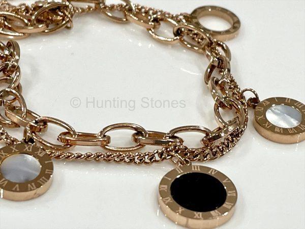 Rose Gold Shell Roman Numeral Bracelet