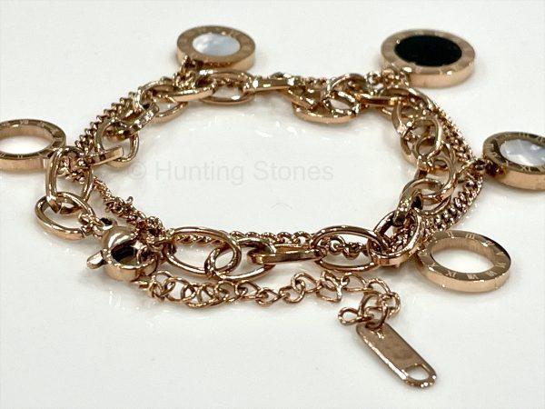 Rose Gold Shell Roman Numeral Bracelet