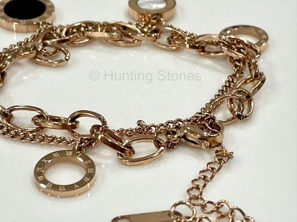 Rose Gold Shell Roman Numeral Bracelet