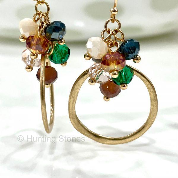 Crystal Drop Hoop Earrings