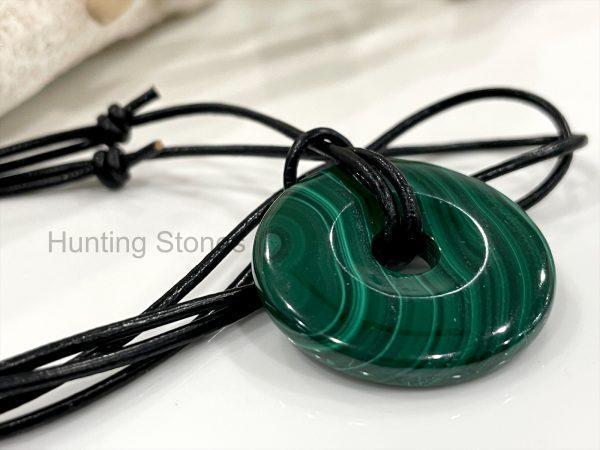 Malachite Leather Necklace