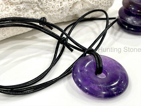 Amethyst Leather Necklace