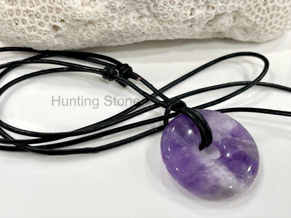 Amethyst Leather Necklace