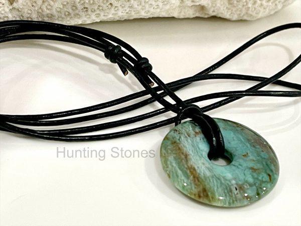 Australian Blood Jasper Leather Necklace