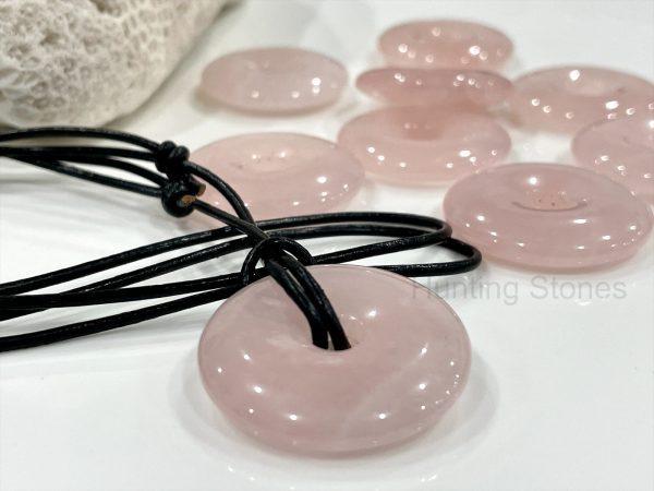 Rose Quartz Leather Necklace
