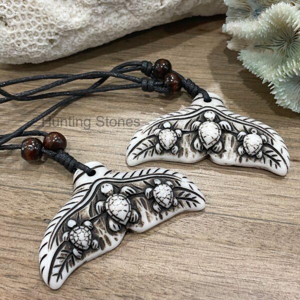 Unisex Whale Tail Turtle Surfer Necklace -  Love Strength and Endurance
