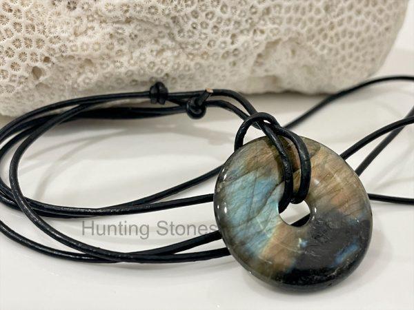 Unisex Natural Labradorite Gemstone Necklace