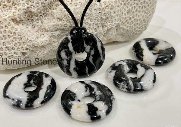 Unisex Natural Zebra Jasper Gemstone Necklace
