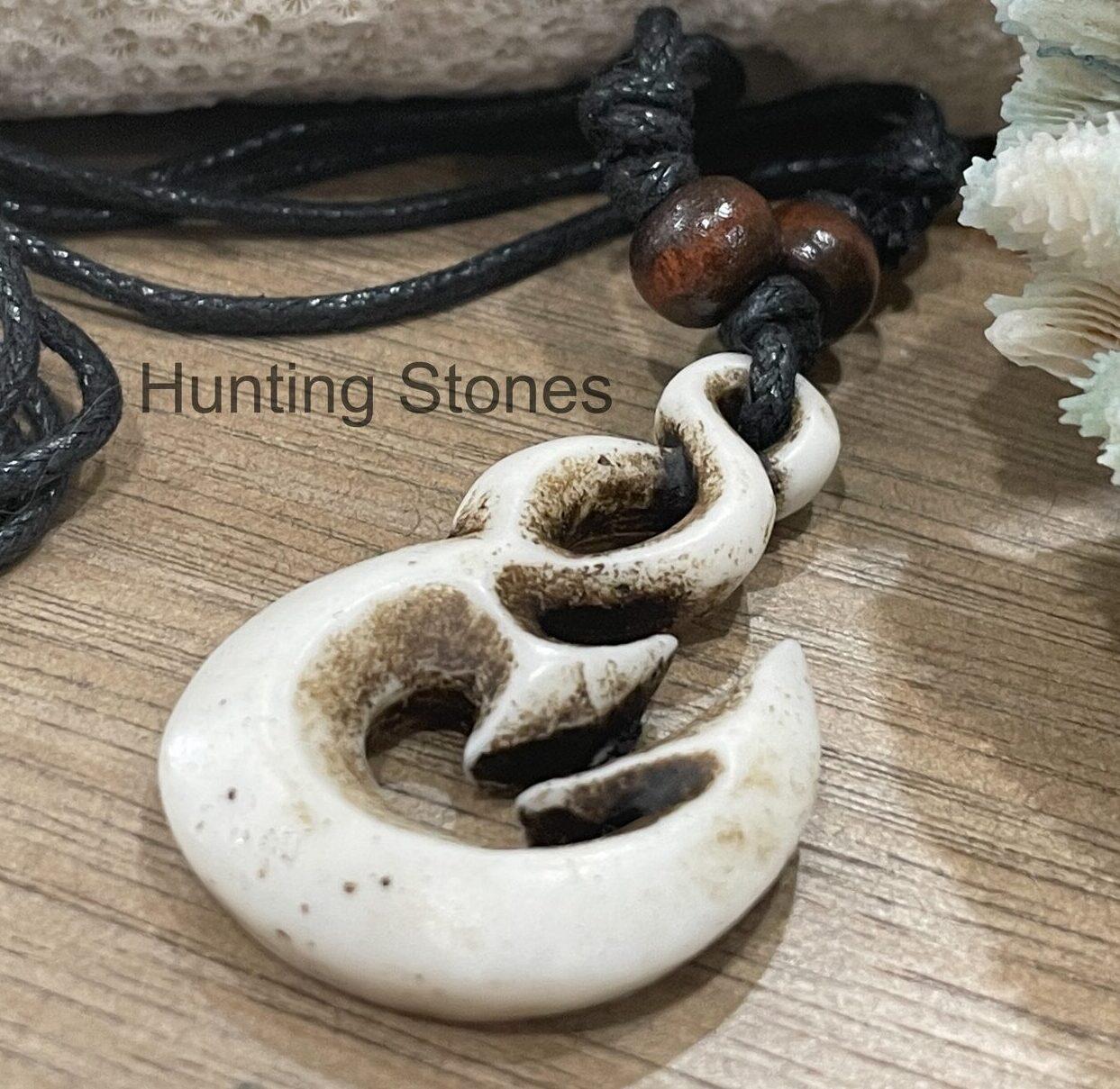 Unisex Tribal Maori Twist Fish Hook Surfer Necklace