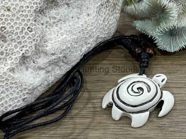 Unisex Tribal Koru Turtle Surfer Necklace