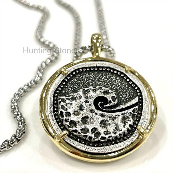 Unisex Ocean Wave Coin Necklace