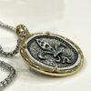 Unisex Fleur De Lis Coin Necklace