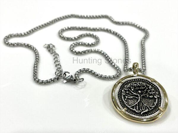 Unisex Sacred Celtic Tree Of Life Coin Necklace
