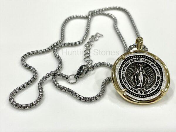 Unisex Virgin Mary Coin Necklace
