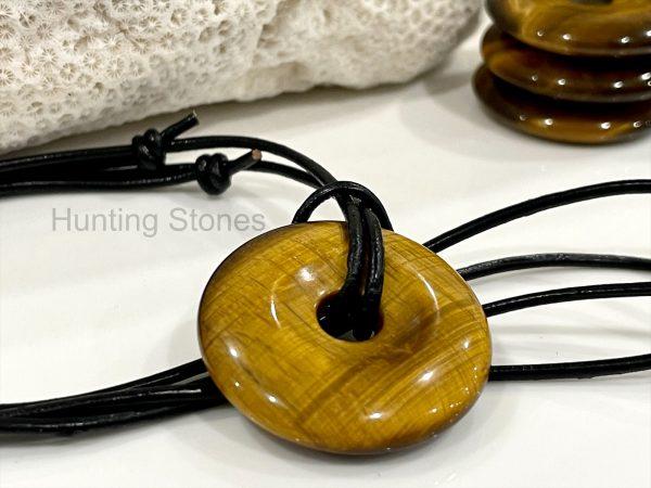 Tigers Eye Leather Necklace