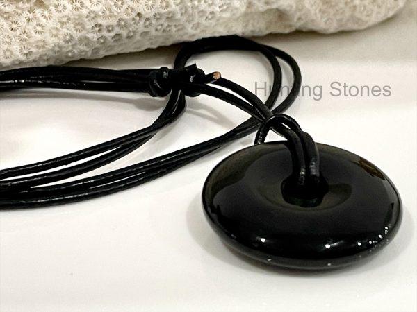 Rainbow Obsidian Leather Necklace