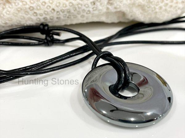 Hematite Leather Necklace