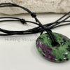 Unisex Natural Ruby in Zoisite Gemstone Necklace