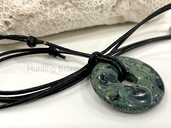 Unisex Natural Kambaba Jasper Gemstone Necklace