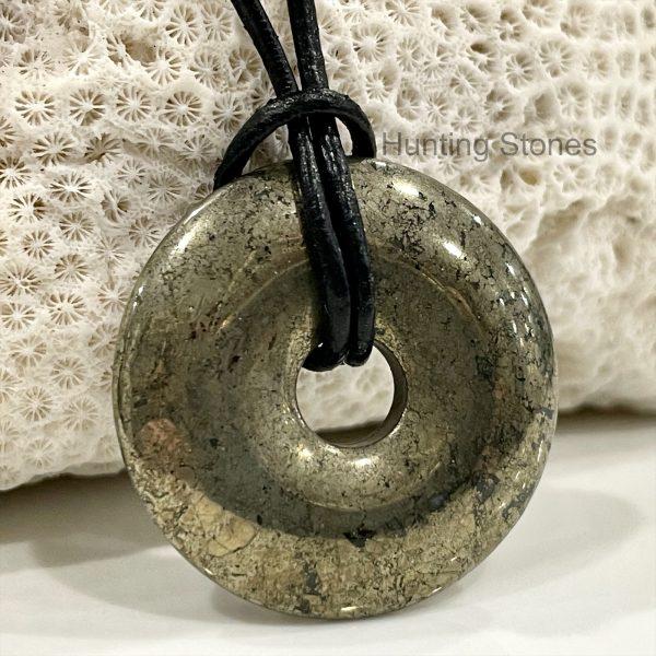 Unisex Natural Pyrite Gemstone Necklace