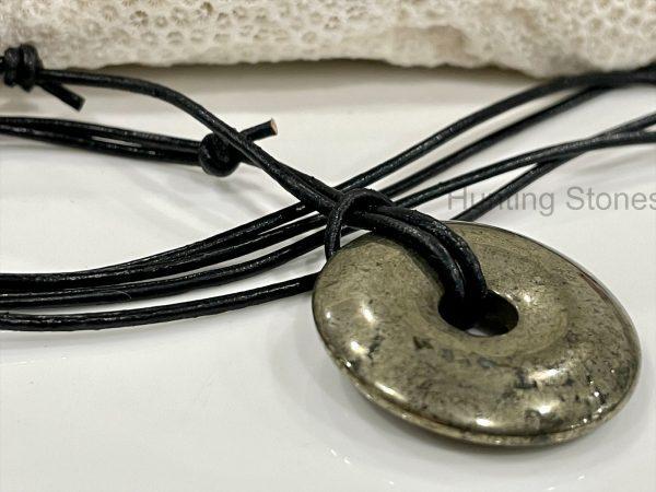 Unisex Natural Pyrite Gemstone Necklace
