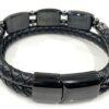 Men's Blue Tiger Eye and Braided Genuine Leather Bracelet - Unisex